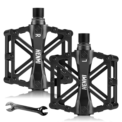 HENMI 9/16" MTB Bicycle Pedals, Lightweight Aluminum Alloy