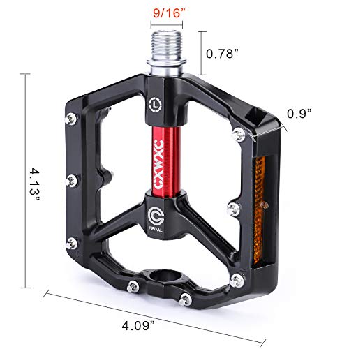 CXWXC Road/MTB Aluminum Alloy Bike Pedals - Black-Red