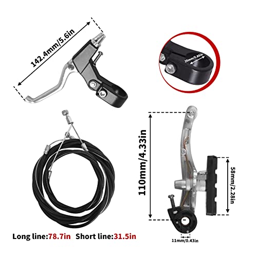 Universal Cycling Front and Rear Brake Set, Silver