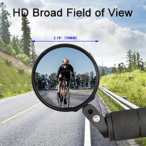 360-Degree Rotating Unbreakable Bike Mirrors for Safe Cycling (2 Sets)