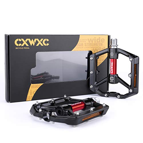 CXWXC Road/MTB Aluminum Alloy Bike Pedals - Black-Red