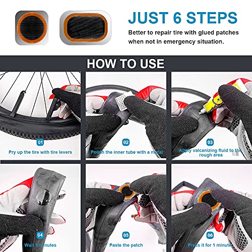 Bike Inner Tire Repair Kit - 15 Patches, Portable Storage