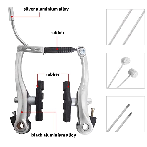 Universal Cycling Front and Rear Brake Set, Silver