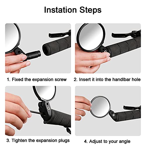 360-Degree Rotating Unbreakable Bike Mirrors for Safe Cycling (2 Sets)