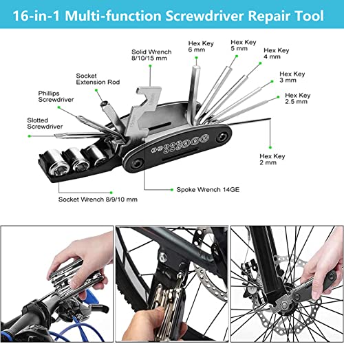 AaiLucky Bike Repair Kit with Pump & Saddle Bag