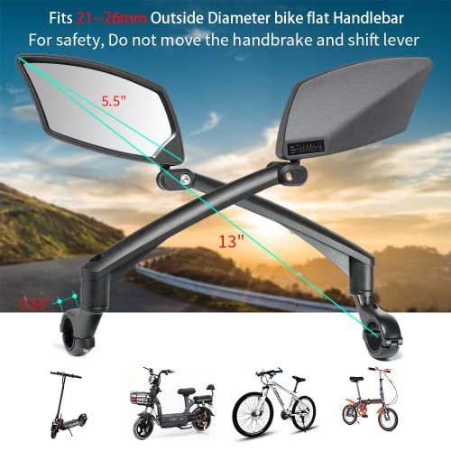 BriskMore Adjustable Left Side Bike Mirror