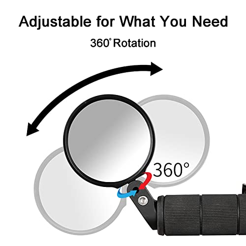 360-Degree Rotating Unbreakable Bike Mirrors for Safe Cycling (2 Sets)