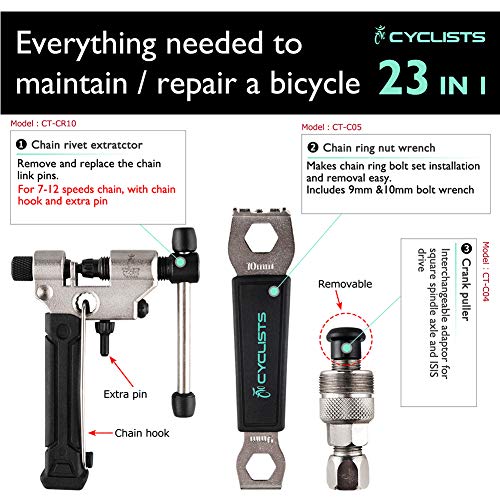 Bike Tool Kit - 23 Pieces - Black