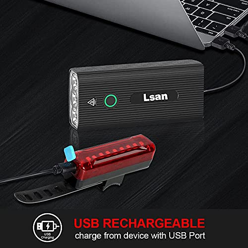 Super Bright USB Rechargeable Bike Lights - 1200 Lumens