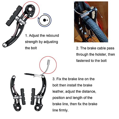 6-Piece Bicycle Brake Accessory Set: Brake Levers, V-Brakes, Wire