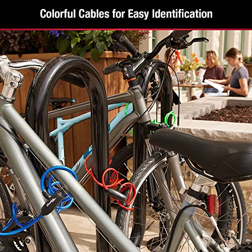 Colorful 6ft Bike Lock Cables Trio