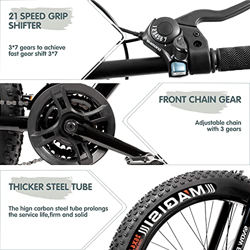 Outroad Fat Tire Mountain Bike - 26 Inch, 21 Speeds, Sand Trek Bike