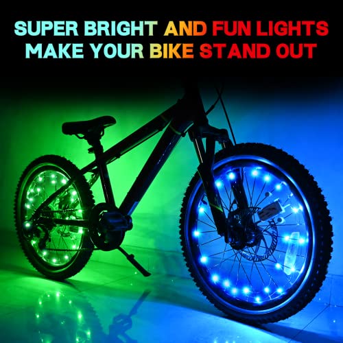 TINANA LED Bike Wheel Lights - Blue (2-pack)