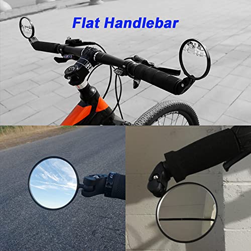 360-Degree Rotating Unbreakable Bike Mirrors for Safe Cycling (2 Sets)