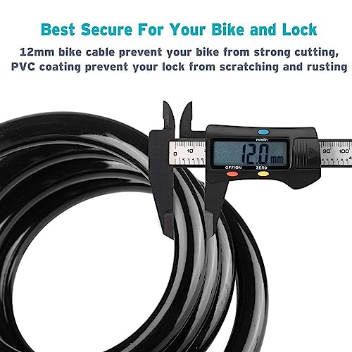 4ft Coiled Bike Cable Lock with Mount