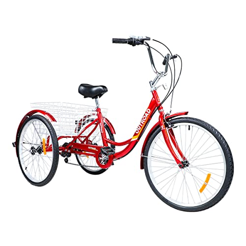 MarKnig 7 Speed Adult Tricycle, 3 Wheel Bikes