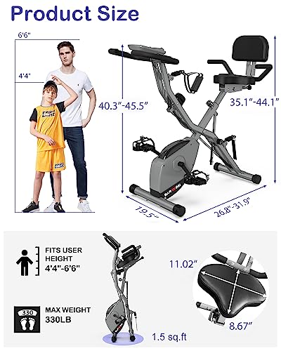 KURONO 4 IN 1 Foldable Exercise Bike