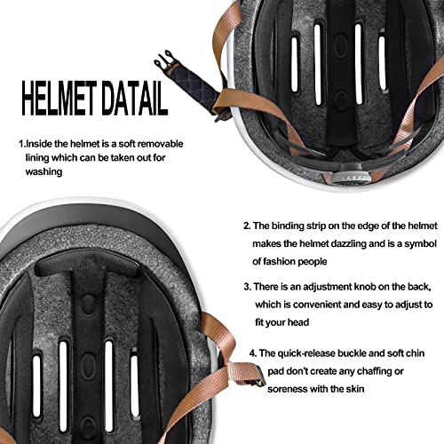 Exclusky Urban Commuter Bike Helmet with USB Rechargeable Light