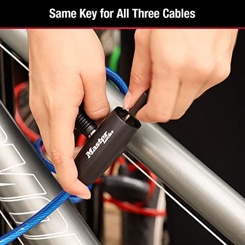 Colorful 6ft Bike Lock Cables Trio