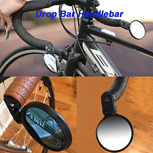 360-Degree Rotating Unbreakable Bike Mirrors for Safe Cycling (2 Sets)