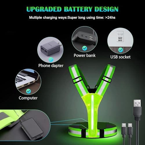 USB Rechargeable LED Reflective Vest for Cycling
