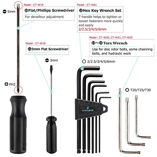Bike Tool Kit - 23 Pieces - Black