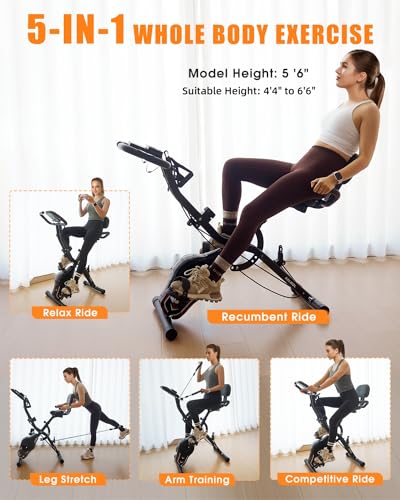 Kalwolv Foldable 5-in-1 Cycling Bike with Magnetic Resistance