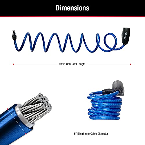 Colorful 6ft Bike Lock Cables Trio