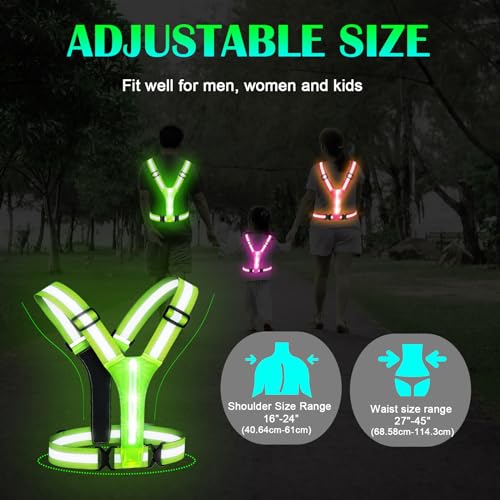 USB Rechargeable LED Reflective Vest for Cycling