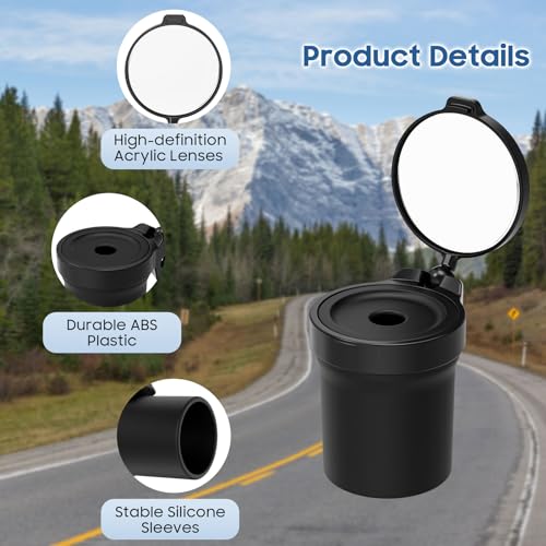 360° Rotatable Bike Mirrors, Durable Silicone Mirror - 2 Pack