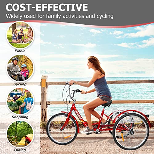 MarKnig 7 Speed Adult Tricycle, 3 Wheel Bikes