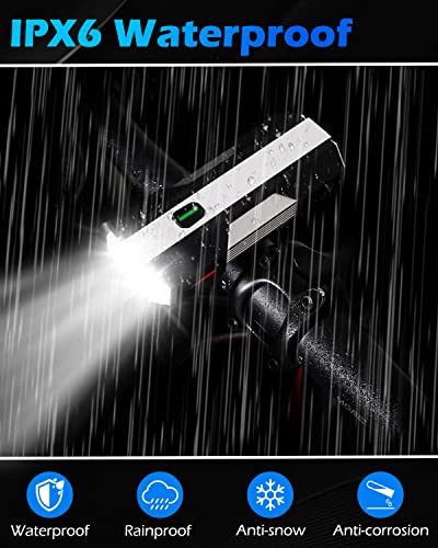 Rechargeable LED Bike Lights Set, Anti-Dazzle, High Lumen