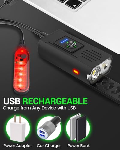 Ultra Bright USB Rechargeable Bike Light Set