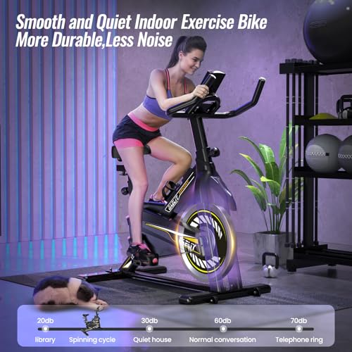 MGDYSS Indoor Cycling Bike with LCD Monitor & Comfortable Seat