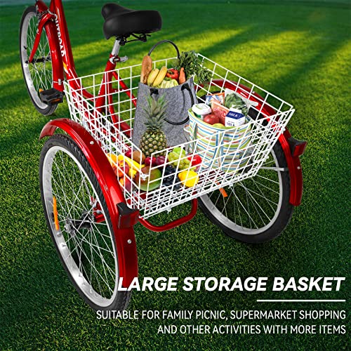 MarKnig 7 Speed Adult Tricycle, 3 Wheel Bikes