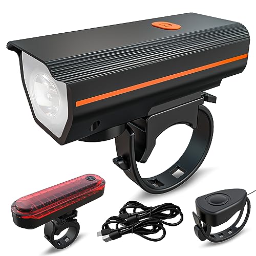 KUNHAK Bike Lights with Electric Bell - Ultra Bright!