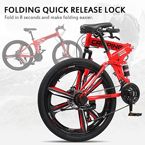 Ktaxon 26" Foldable Mountain Bike with 21-Speed