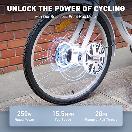 Electric Tricycle for Adults with Basket - White