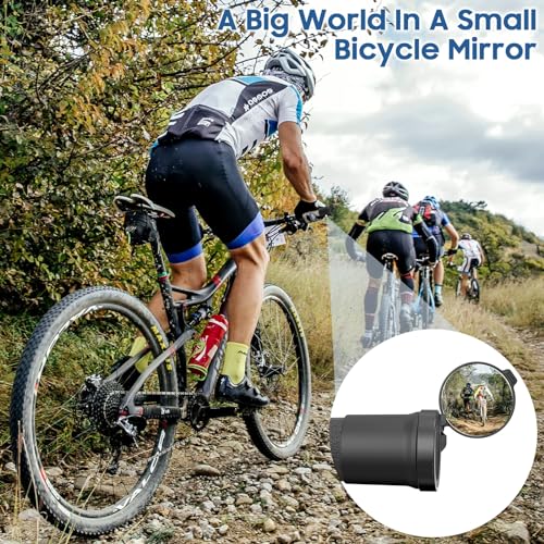 360° Rotatable Bike Mirrors, Durable Silicone Mirror - 2 Pack