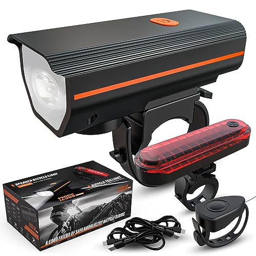 KUNHAK Bike Lights with Electric Bell - Ultra Bright!