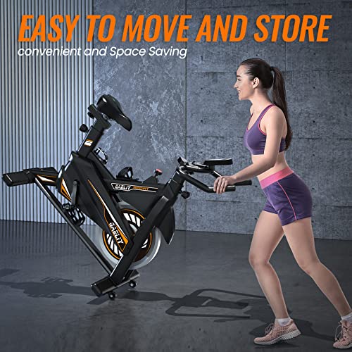 MGDYSS Indoor Cycling Bike with LCD Monitor & Comfortable Seat