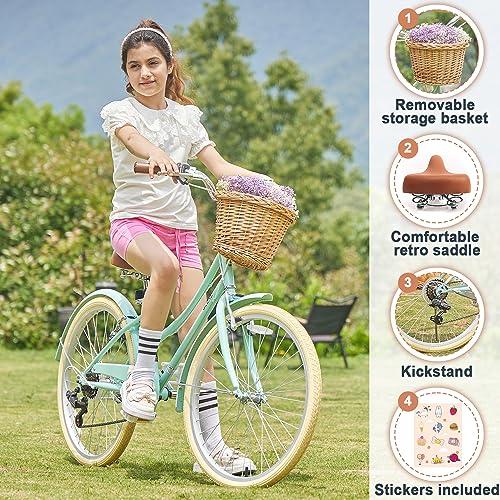 Glerc Girls Cruiser Bike – 24", 6-Speed Hybrid