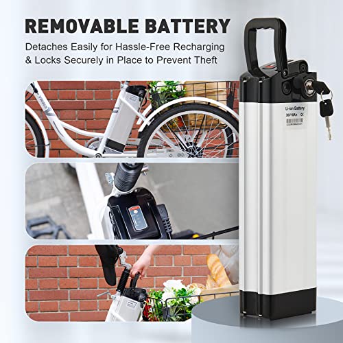 Electric Tricycle for Adults with Basket - White