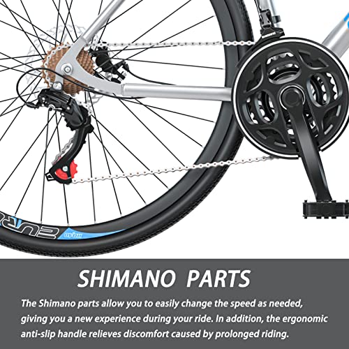 EUROBIKE Road Bike, 21-Speed Bicycle, 700C Wheels