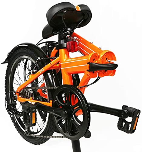 ZiZZO 20” Folding Bike-Genuine Shimano 7-Speed (Orange)