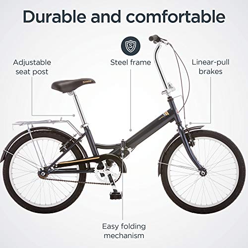 Schwinn Hinge Folding Bike, 20" Alloy Wheels, Grey