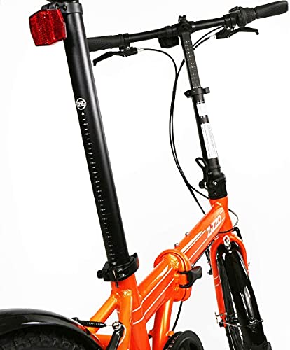 ZiZZO 20” Folding Bike-Genuine Shimano 7-Speed (Orange)