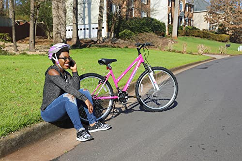 Dynacraft Women's Pink Mountain Bike with 18-Speed Shifters & Dual Brakes
