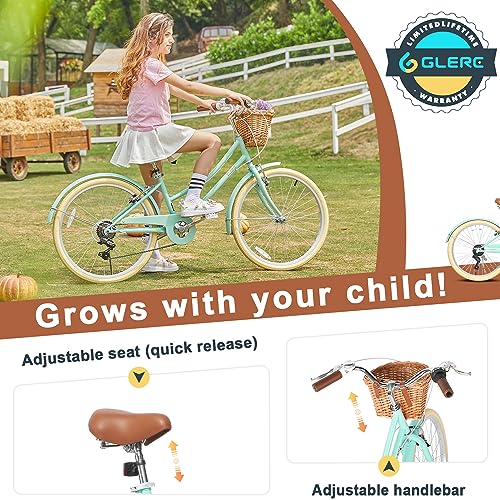 Glerc Girls Cruiser Bike – 24", 6-Speed Hybrid
