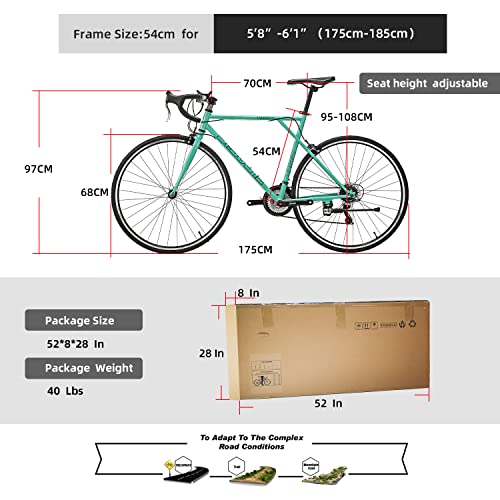EUROBIKE Road Bike, 54cm Frame 700C, 21 Speed